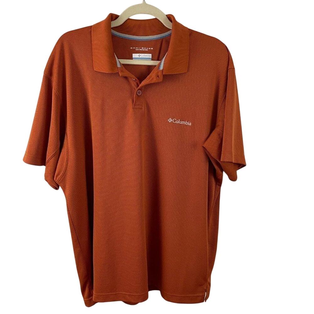 Columbia Omni-Shade Burnt Orange Polo Size Large